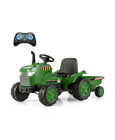 Mecale Ride-On Tractor 12V with Remote Control and Detachable Trailer, Ages 3-8