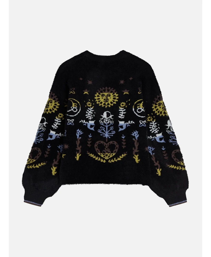 Scotch & Soda Women's Jacquard Oversized Crewneck Pullover Sweater