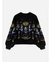 Scotch & Soda Women's Jacquard Oversized Crewneck Pullover Sweater