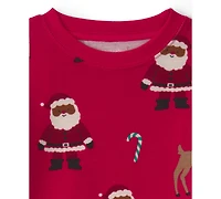 Carter's Toddler Girls' 2T-5T Santa Christmas Long-Sleeve Snug-Fit Top and Pants, 2-Piece Pajama Set