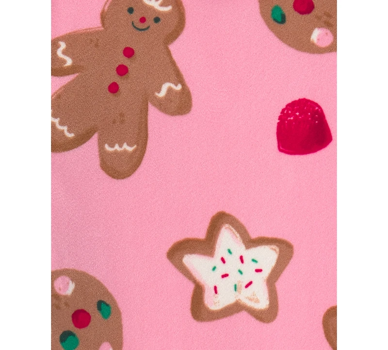 Carter's Toddler Girls' 2T-5T Gingerbread-Print Snug-Fit Top and Pants, 2-Piece Pajama Set