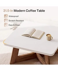 Tribesigns FarmhouseSide Table,Wooden End Table with Drawer, Rustic Nightstands
