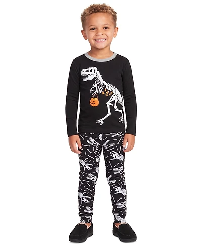 Andy & Evan Toddler Boys' 2T-4T Skeleton Dino Print Pajamas