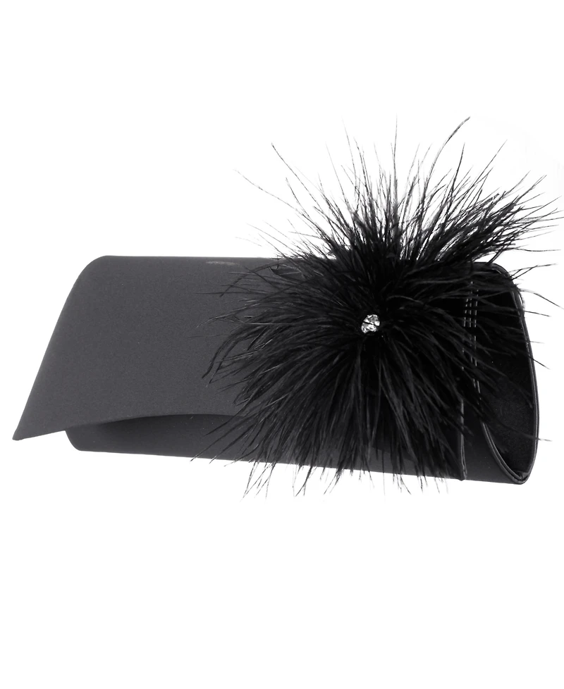 Nina Feather Ornamented Zosia Small Flap Clutch Handbag