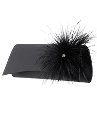 Nina Feather Ornamented Zosia Small Flap Clutch Handbag