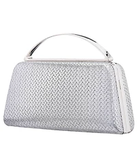 Nina Genesis Metallic Woven Small Handle Clutch Handbag