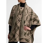 Barbour Women's Vienna Tartan Knitted V-Neck Wool-Blend Cape