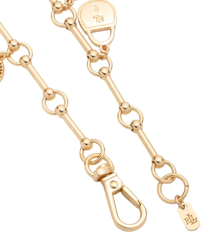 Lauren Ralph Lauren Two-Tone Charm Logo Flex Bracelet