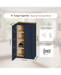 Boyel Living 24W x 12D x 42H Solid Wood Shaker Wall Cabinet Soft Close Double Door Adjustable Shelves Rta for Kitchen Bath Laundry