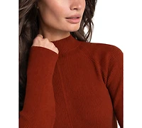 Liverpool Los Angeles Women's Long-Sleeve Turtleneck Mixed-Ribbed Sweater