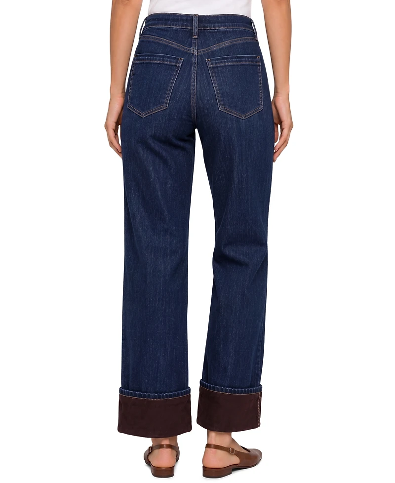 Liverpool Los Angeles Women's Kennedy High-Rise Straight Dark-Rinse Jeans