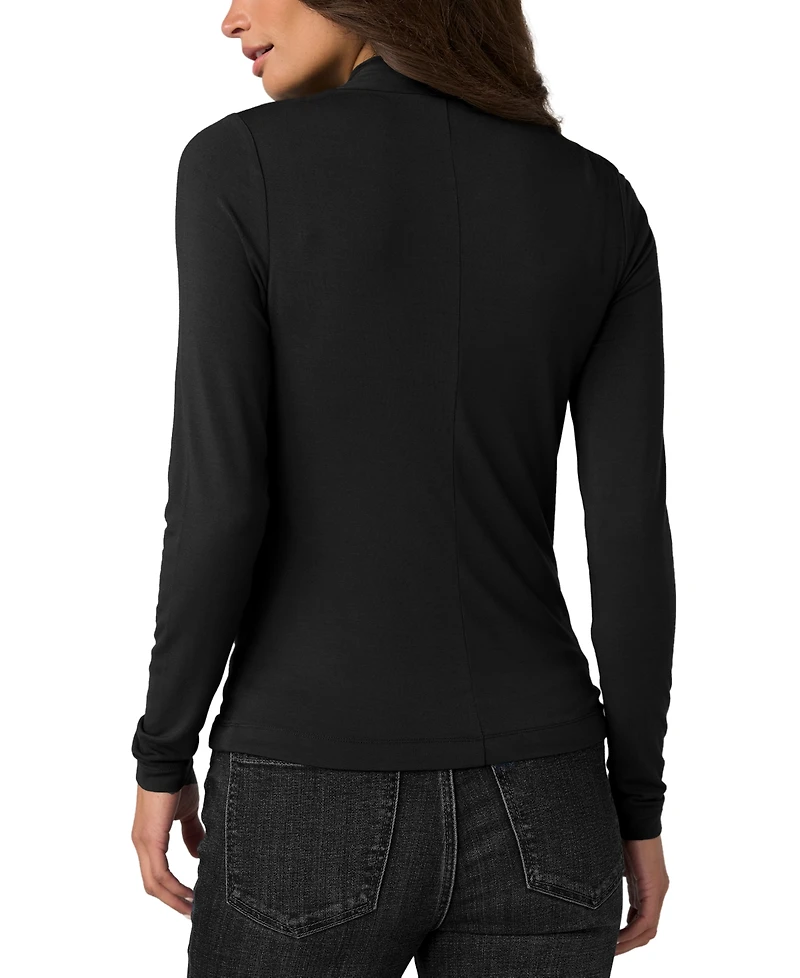 Liverpool Los Angeles Women's Jersey-Knit Wrap-Neck Long-Sleeve Top