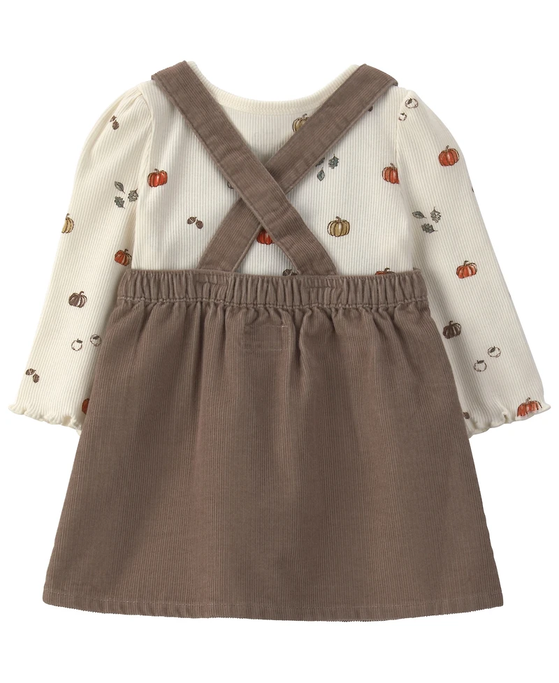 Little Planet by Carter's Baby Girls' Long-Sleeve Corduroy Top and Jumper Dress, 2-Piece Set