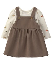 Little Planet by Carter's Baby Girls' Long-Sleeve Corduroy Top and Jumper Dress, 2-Piece Set