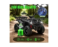 Yobtop 24V Dual Motor Off-Road Ride-On Atv, Ages 3-5