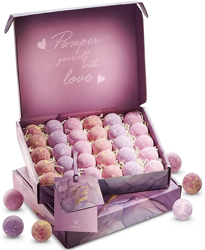Lovery Bath Bombs Gift Set, 30pieces Relaxing Spa Body Care Balls in Lavender, Rosemary Peppermint and Magnolia Jasmine Scent