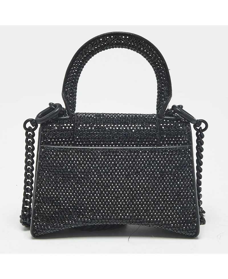 Pre-Owned Balenciaga Women's Nano Hourglass Crystal Embellished Top Handle Bag