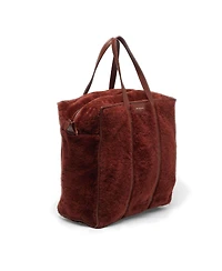Pre-Owned Balenciaga Women's Bazar Medium Shearling and Leather Tote