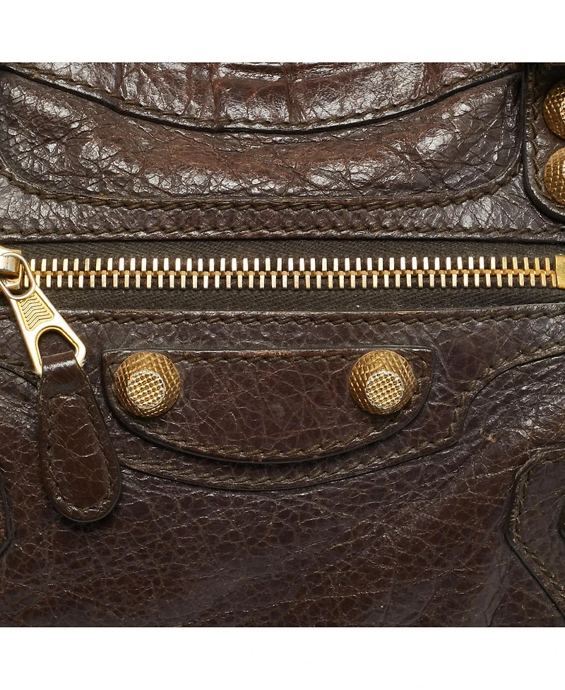 Pre-Owned Balenciaga Women's Mini Classic City Leather Bag in Cacao
