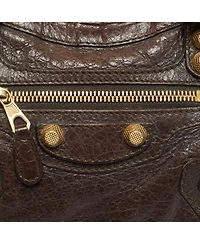 Pre-Owned Balenciaga Women's Mini Classic City Leather Bag in Cacao