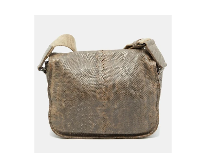 Pre-Owned Bottega Veneta Women's Gardena Karung Leather Messenger Bag