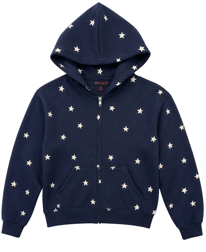 With Jules Girls' 4-16 Star Long-Sleeve Full-Zip Hoodie