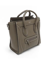 Pre-Owned Celine Women's Nano Luggage Tote in Taupe Grained Leather