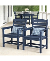 Hips All-Weather Outdoor Patio Dining Chair, Garden Backyard Armchair with Supportive Curved Backrest