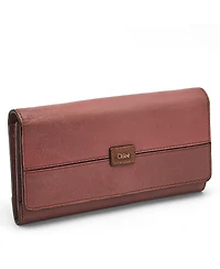 Pre-Owned Chloe Women's Logo Flap Leather Continental Wallet