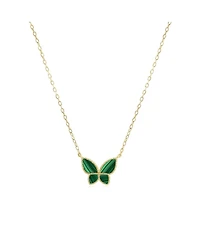 The Lovery Malachite Butterfly Necklace 14K Gold-Plated Sterling Silver