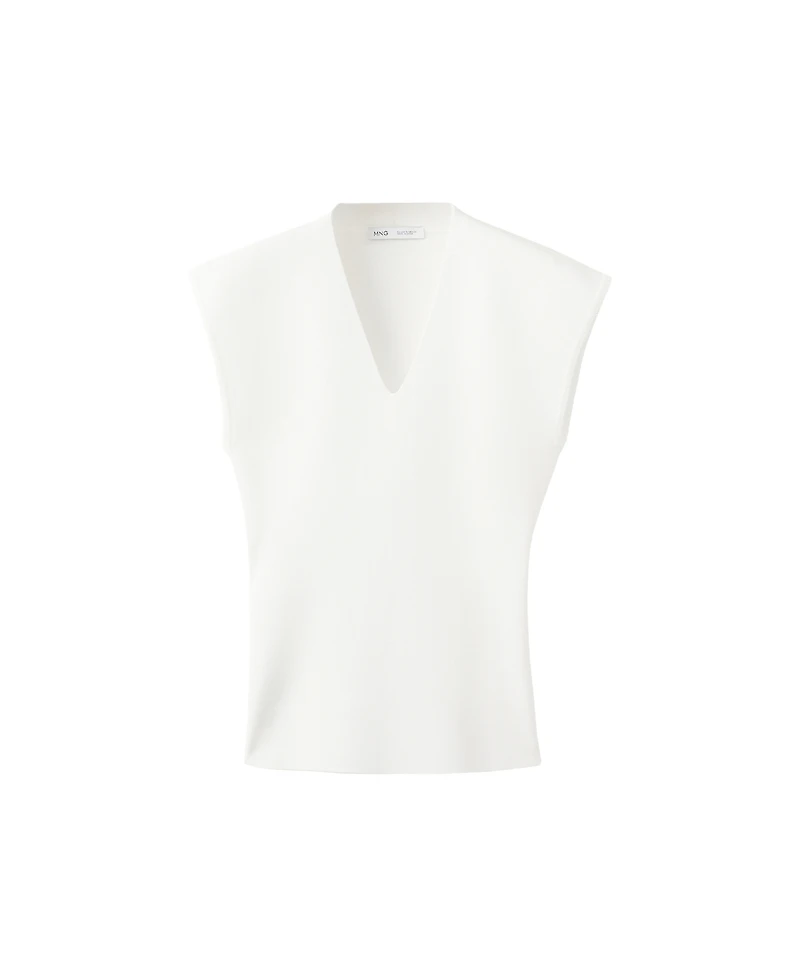 Mango Women's Fine Knit V-Neck Top