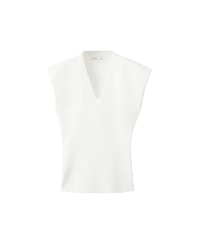 Mango Women's Fine Knit V-Neck Top