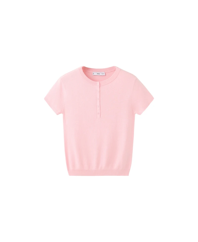 Mango Women's Crew Neck Short-Sleeve Lightweight Sweater