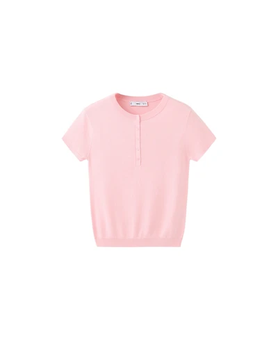 Mango Women's Crew Neck Short-Sleeve Lightweight Sweater