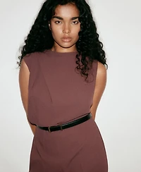 Mango Women's Wide-Leg Belted Sleeveless Jumpsuit