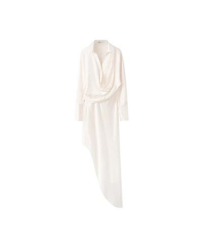 Mango Women's Long-Sleeve Asymmetrical Dress