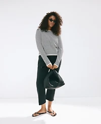 Mango Women's Striped Crewneck Long-Sleeve Sweater