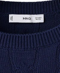 Mango Women's Cable-Knit Crewneck Sweater