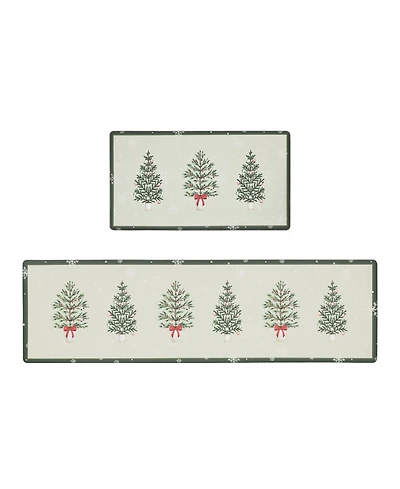 Laura Ashley Christmas Hollybrook Non-Slip 2-Piece Kitchen Mat