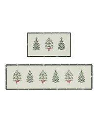 Laura Ashley Christmas Hollybrook Non-Slip 2-Piece Kitchen Mat