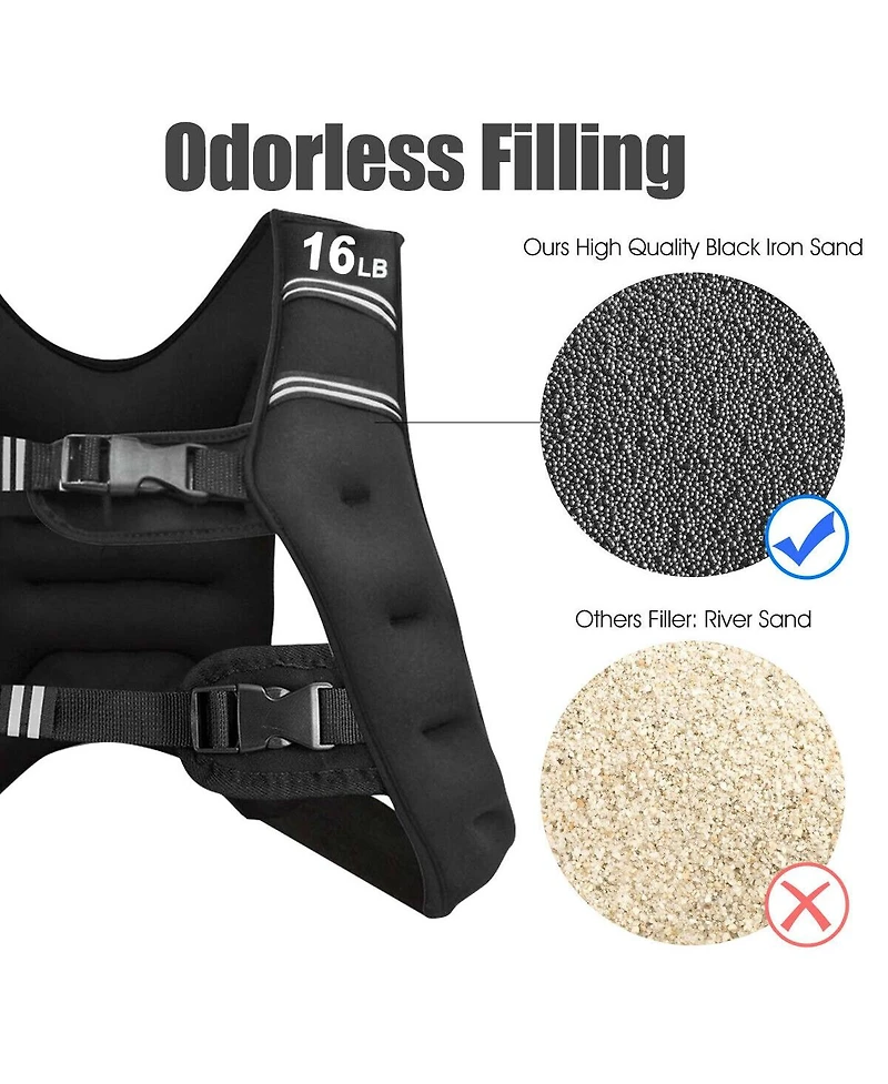 Glintex Weighted Vest, 16 lbs Neoprene with Reflective Strips