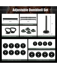 Glintex Adjustable Dumbbell Set, 4-in-1 Barbell and Kettlebell, 91.5 lbs Total