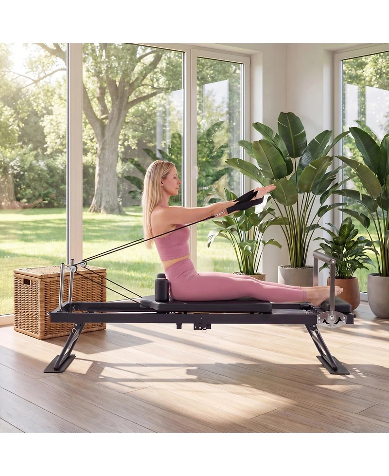 Glintex Pilates Reformer, Foldable 84 in Frame, Holds 660 lbs