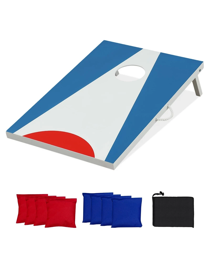 Cornhole Board Set, 3 x 2 ft with 8 Bean Bags and Folding Legs.