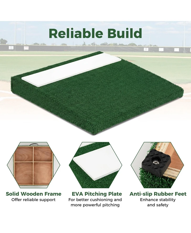Glintex Pitching Mound, Portable 27 x 27 in Turf Pad, Holds 265 lbs.