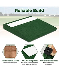 Glintex Pitching Mound, Portable 27 x 27 in Turf Pad, Holds 265 lbs.