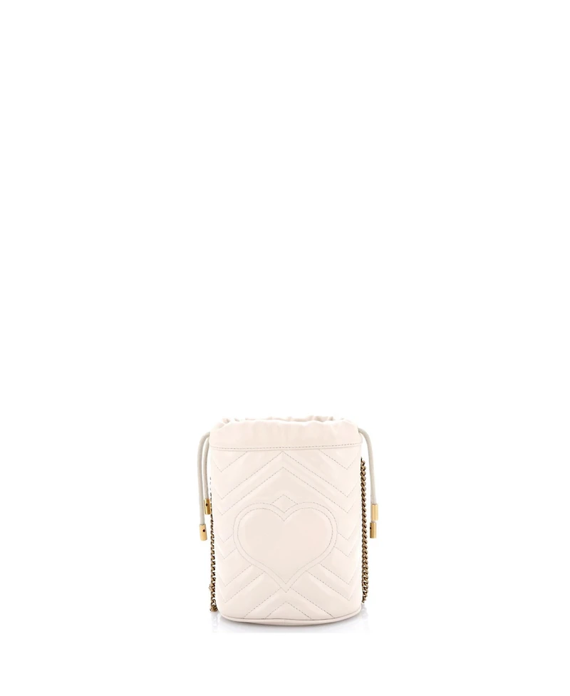 Pre-Owned Gucci Mini Gg Marmont Bucket Bag Matelasse Leather