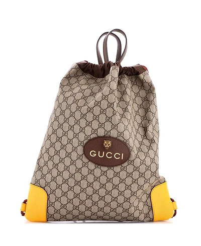 Pre-Owned Gucci Large Neo Vintage Drawstring Backpack Gg Coated Canvas