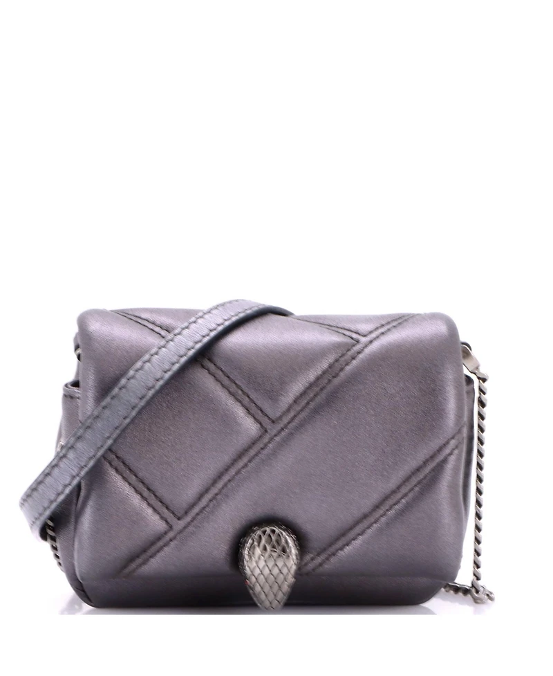 Pre-Owned Bvlgari Micro Serpenti Cabochon Shoulder Bag Diagonal Quilted Leather