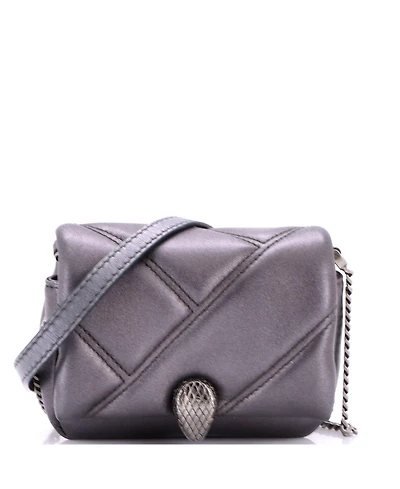 Pre-Owned Bvlgari Micro Serpenti Cabochon Shoulder Bag Diagonal Quilted Leather